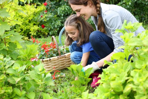 Professional landscapers working in Downham